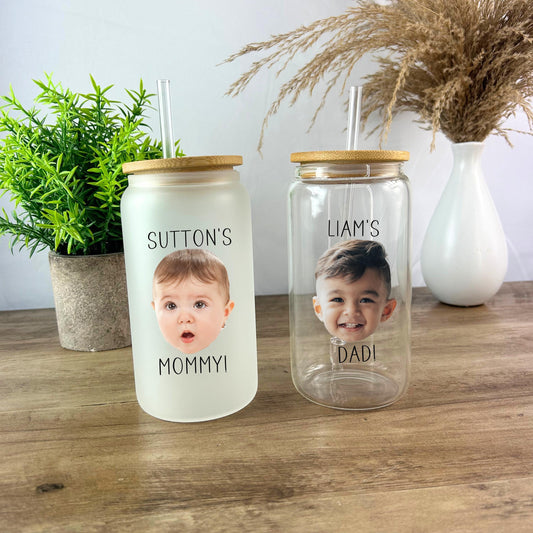 Custom Baby Face Photo Coffee Mug, Custom Baby Face Glass Can, Mug With Baby Face Picture, Kid's Face On Coffee Cup, Personalized Coffee Mug