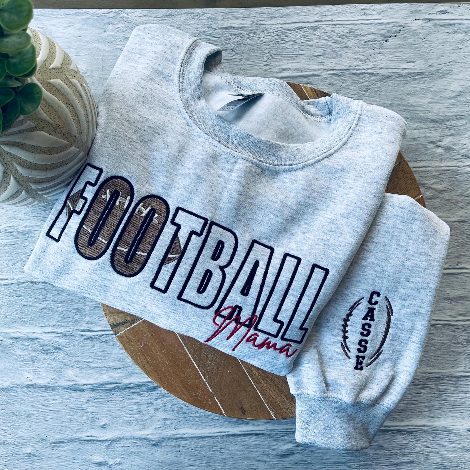 Football Mama Sweatshirt | Embroidered Mom Sweatshirt | Football Mom Shirt | Personalized Football Sweatshirt | Football Hoodie