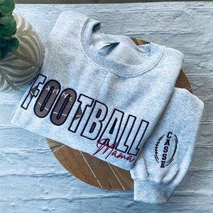 Football Mama Sweatshirt | Embroidered Mom Sweatshirt | Football Mom Shirt | Personalized Football Sweatshirt | Football Hoodie