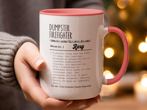 Funny Dumpster Firefighter Mug with Funny Definition, Workplace Bestie Gift, Personalized Manager Mug, Funny Boss Gift Idea, Coworker Gift