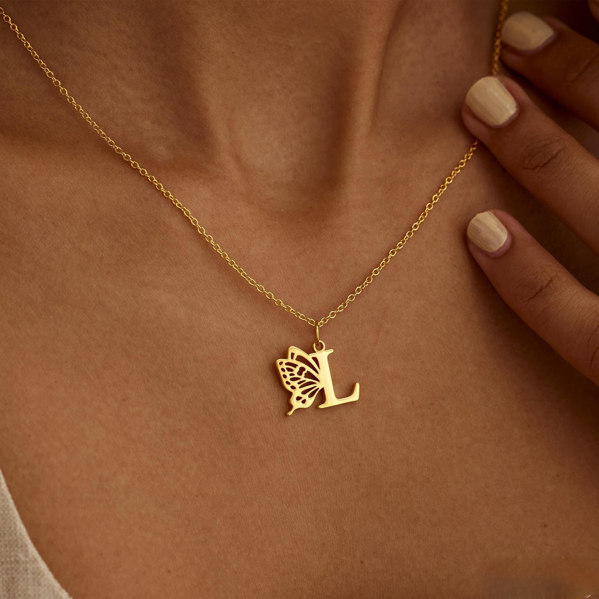 Initial Butterfly Necklace, Custom Letter Necklace, Personalized Christmas Gift for her, Birthday Gift