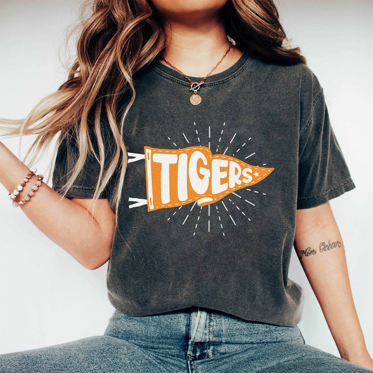 Custom Mascot Pennants Flag Shirt, Pennant Mascot Shirt, School Spirit Shirt, Matching Team Tee, Homecoming Pennant Color, Custom Colors