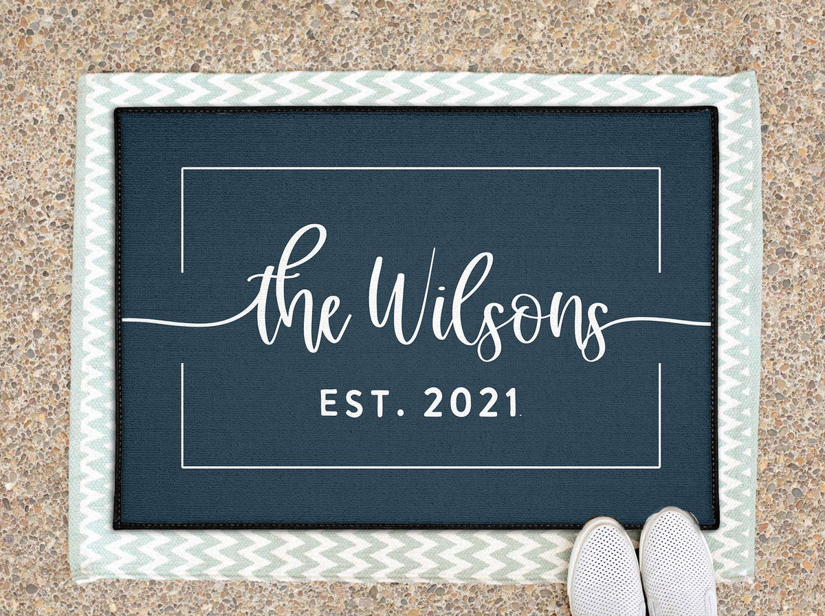 Custom Door Mat with Family Name Housewarming Gift Custom Outdoor Doormat Gift for Grandparents Personalized Outdoor Welcome Mat Decor