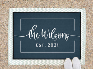Custom Door Mat with Family Name Housewarming Gift Custom Outdoor Doormat Gift for Grandparents Personalized Outdoor Welcome Mat Decor