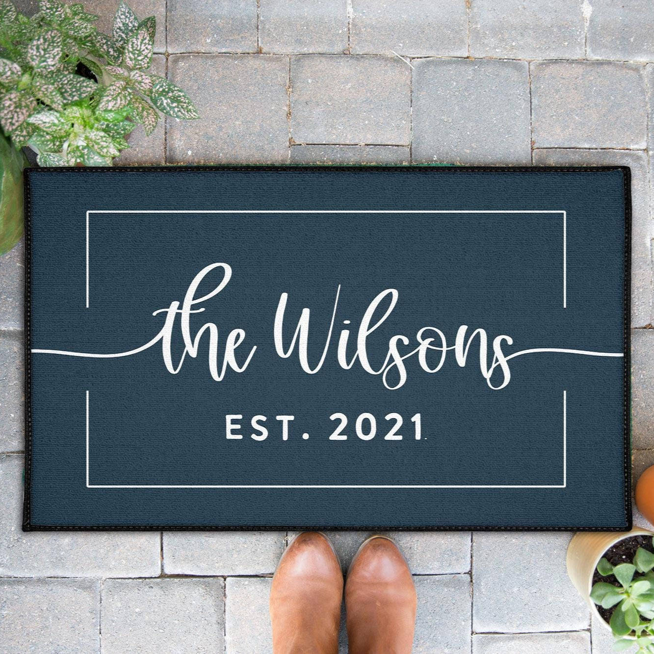 Custom Door Mat with Family Name Housewarming Gift Custom Outdoor Doormat Gift for Grandparents Personalized Outdoor Welcome Mat Decor