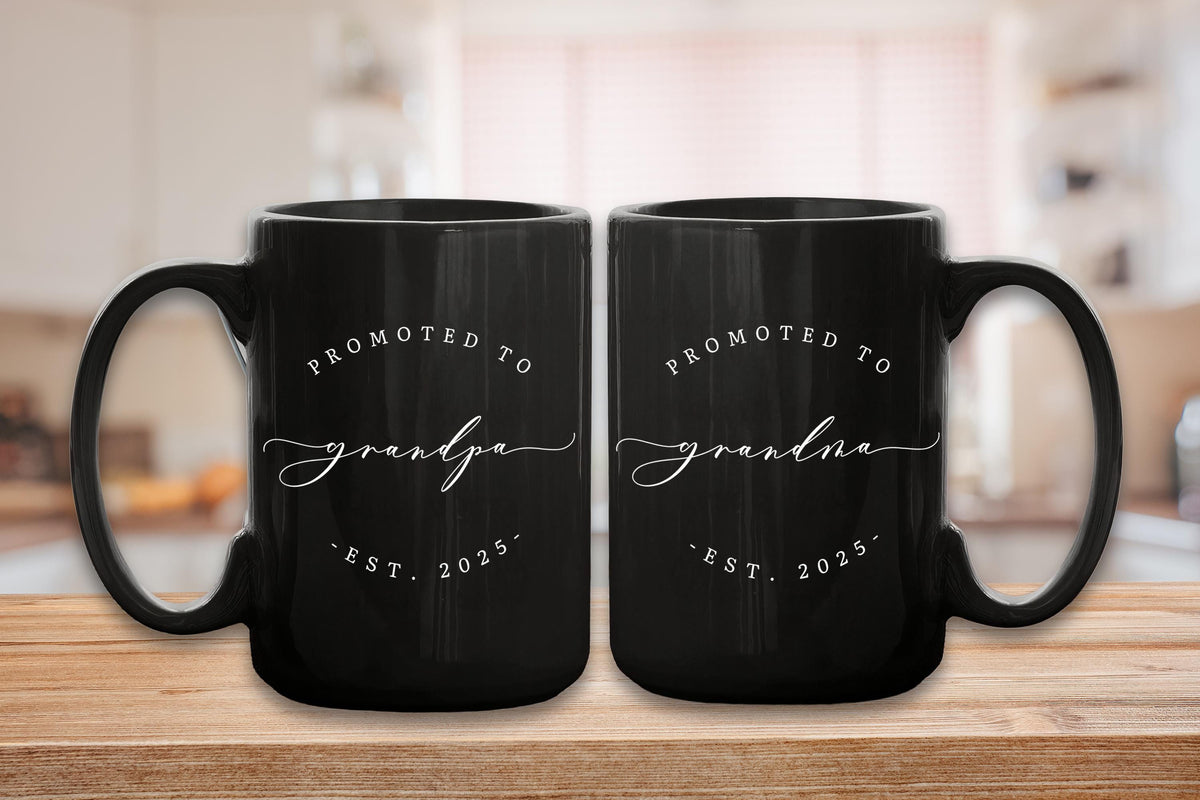 Pregnancy Announcement to Grandparents Mug, Promoted to Grandma Mug, Promoted to Grandpa Gift, Pregnancy Reveal to Grandparents