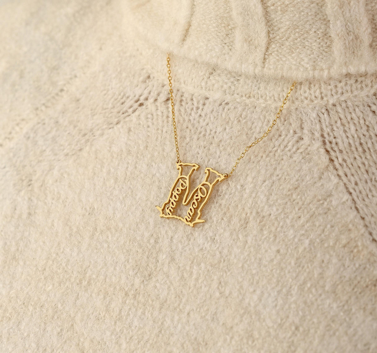 Personalized Dog Name Necklace, Dog Name Necklace, Personalized Dog Memorial Gift, Dog Silhouette Necklace, Custom Dog Letter Jewelry