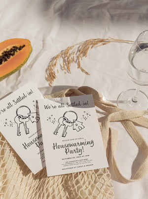 Housewarming Party Invitation, Modern Housewarming Party Invite, Minimalist, We're All Settled In Invitation, Moving Announcement