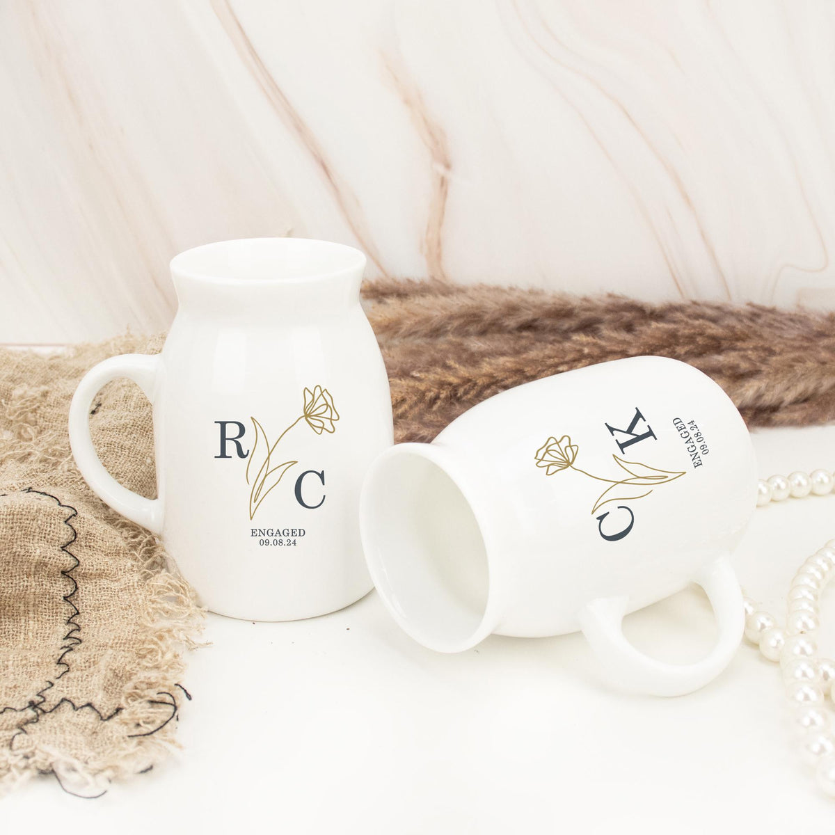 Custom Engaged Gifts , Engaged Flower Vase, Engagement Gifts, Couples Gifts, Wedding Gifts, Personalized Gifts for Newlywed