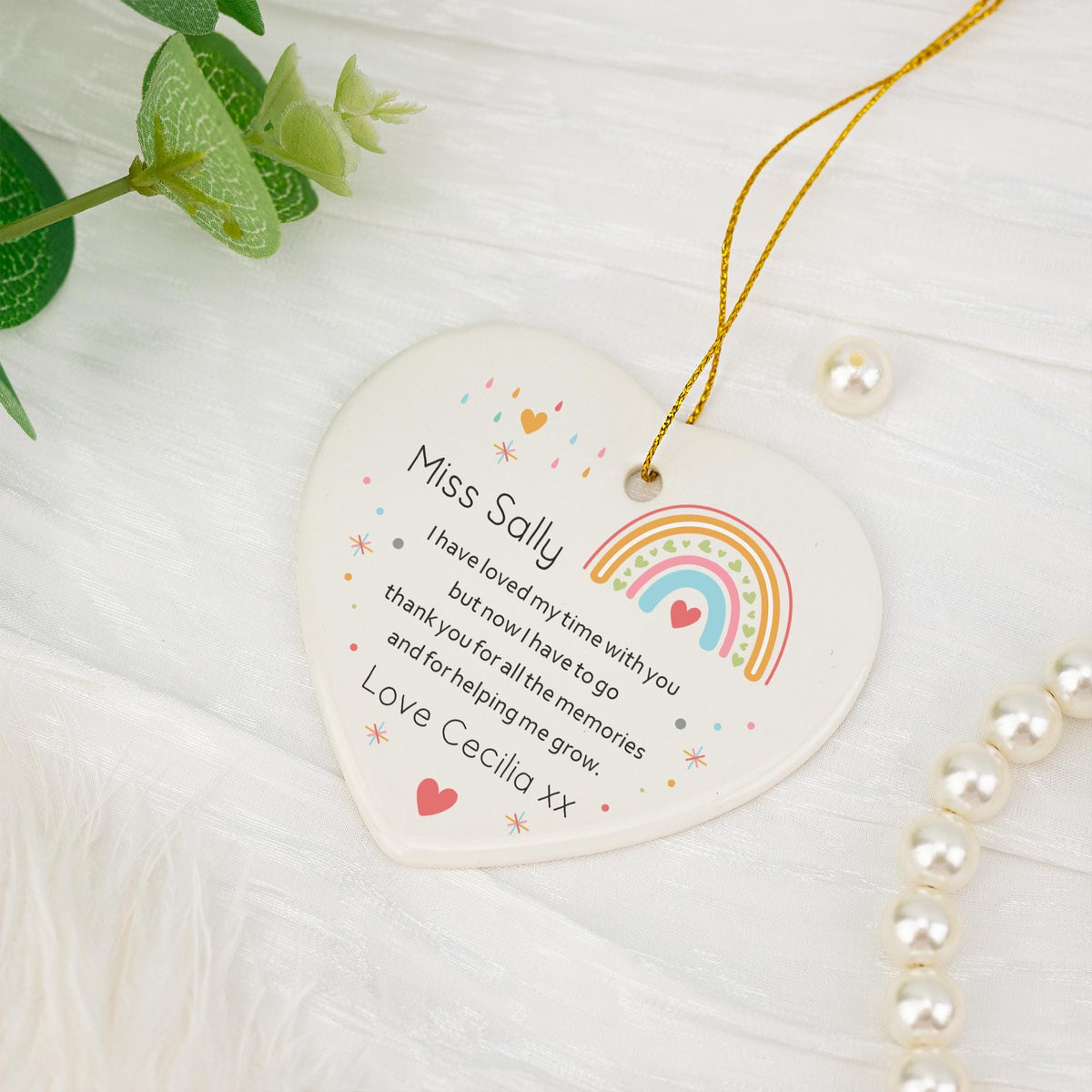 Thank You Gift for Nursery Worker, Personalized Nursery Rainbow Gift, Thank You for Helping Me Grow Bauble, Childminder Nursery Teacher Gift