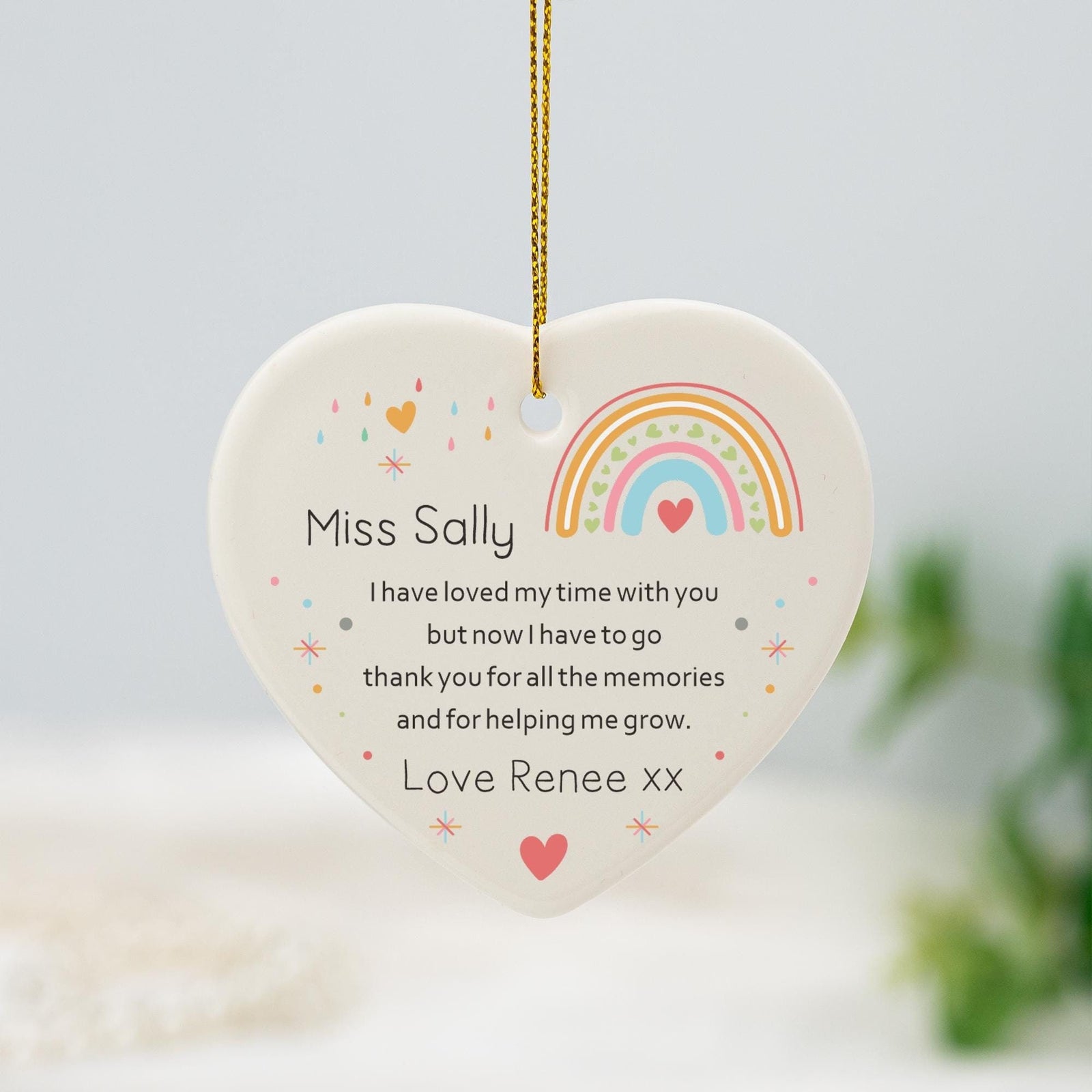 Thank You Gift for Nursery Worker, Personalized Nursery Rainbow Gift, Thank You for Helping Me Grow Bauble, Childminder Nursery Teacher Gift