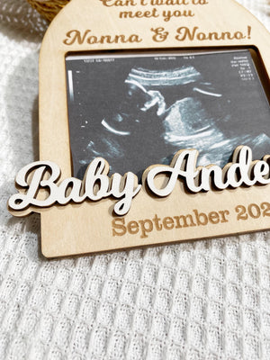 Personalized Ultrasound Picture Frame, Pregnancy Announcement Photo Prop, Maternity Photo Frame Keepsake, Photo Gift for Grandparent