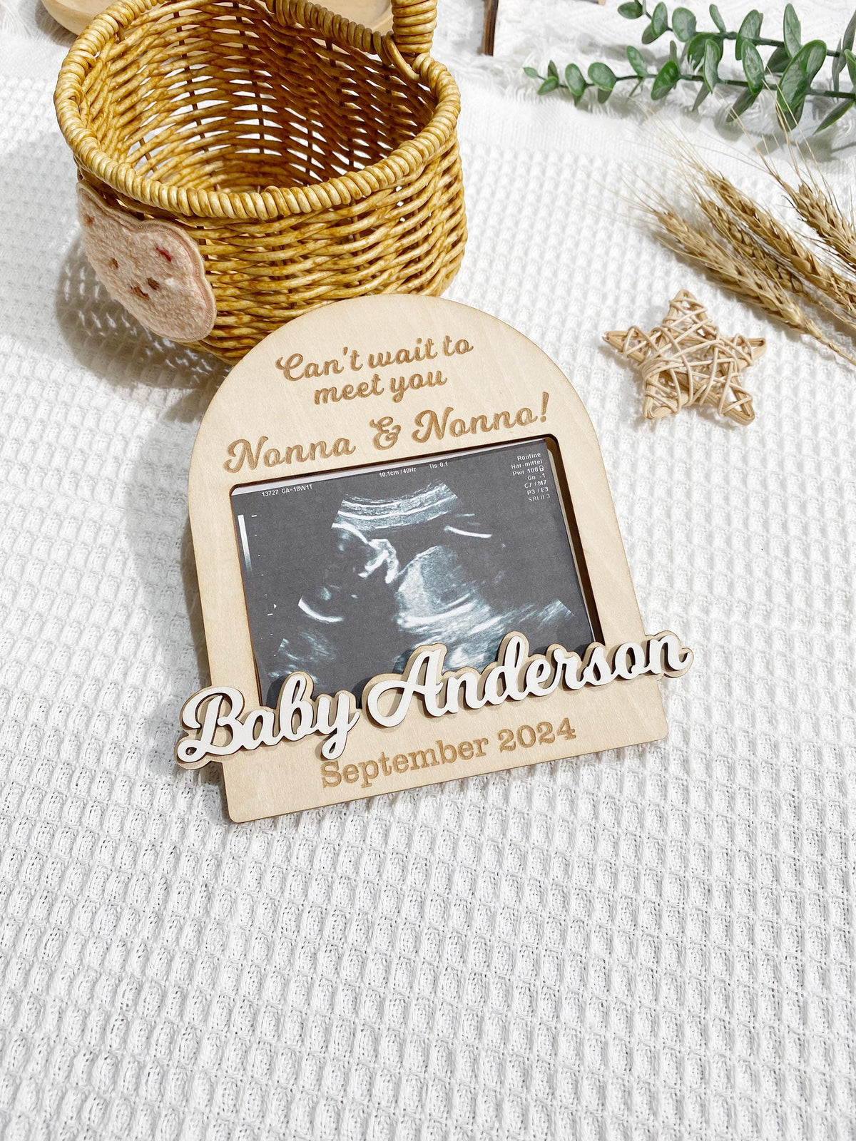 Personalized Ultrasound Picture Frame, Pregnancy Announcement Photo Prop, Maternity Photo Frame Keepsake, Photo Gift for Grandparent