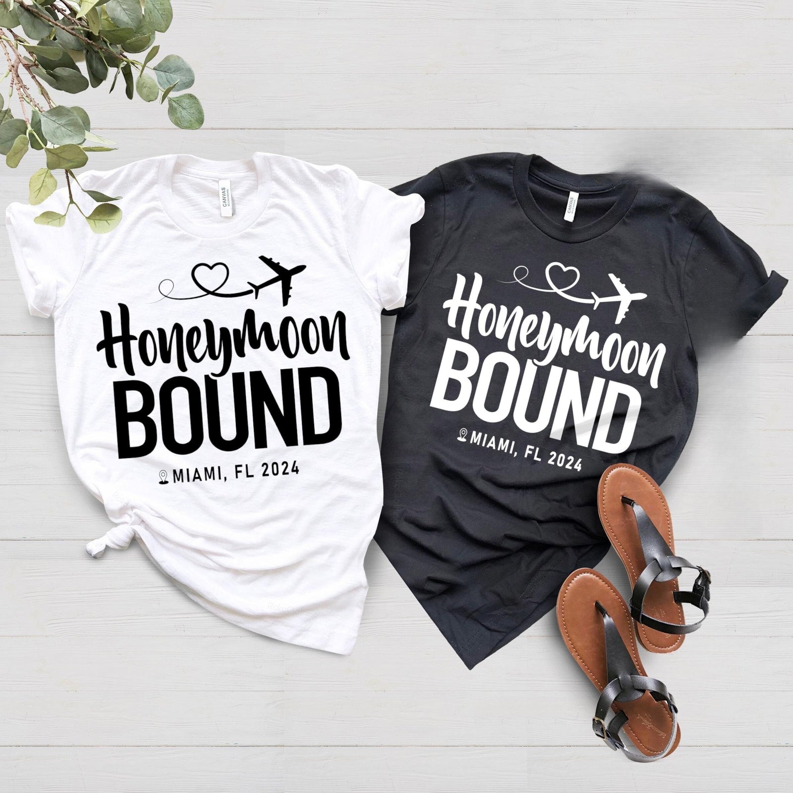 Honeymoon Bound Shirt, Custom Honeymoon Vacation Shirt, Personalized Honeymoon Location Shirts, Newlywed Shirt, Cute Couple Matching T-Shirt