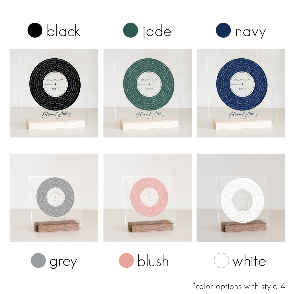 Personalized Vinyl Record Song with Lyrics on Acrylic with Wood Stand, Mother's Day Gift, Personalized Gift for Her, Wedding Song Gift