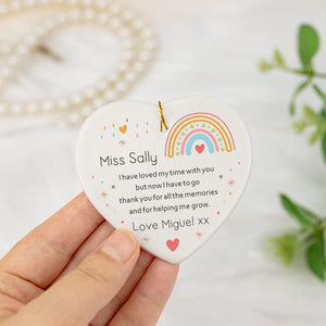 Thank You Gift for Nursery Worker, Personalized Nursery Rainbow Gift, Thank You for Helping Me Grow Bauble, Childminder Nursery Teacher Gift
