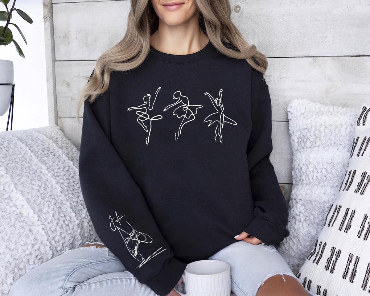 Custom Ballerina T-shirt and Sweatshirt with Personalized Name Ballet Shirt for Dancer Dance Teacher Gift Dance Mom Sweater Gift for Dancers