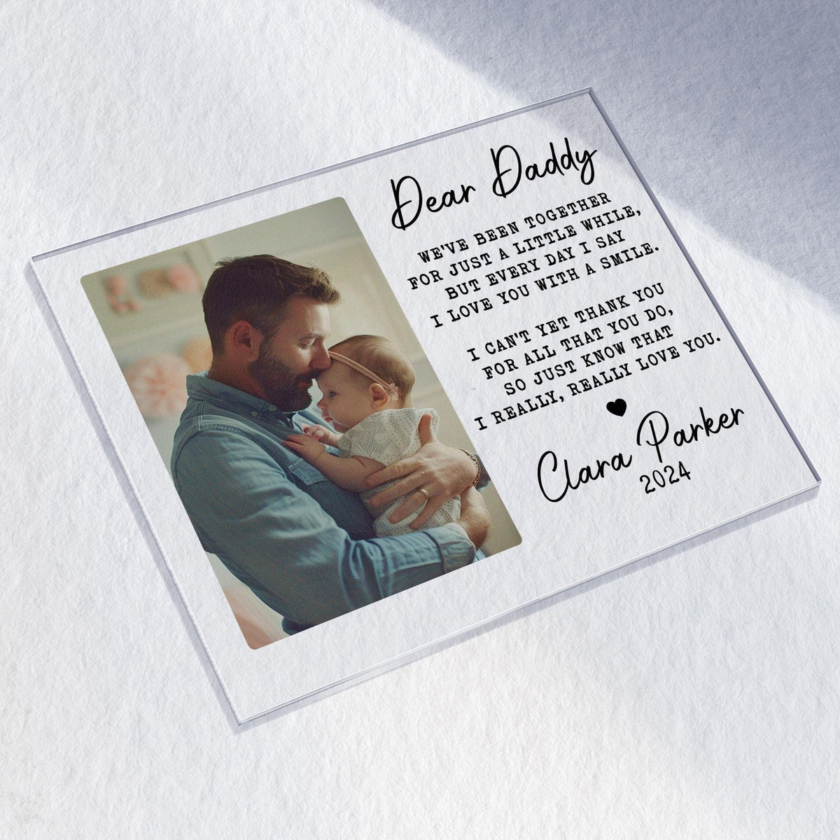 Personalized Plaque Gift For Dad From Daughter, Son, Custom Family Portrait, Dad Gift, New Baby Dad Plaque Gift, New Dad Gifts, Gift for Dad