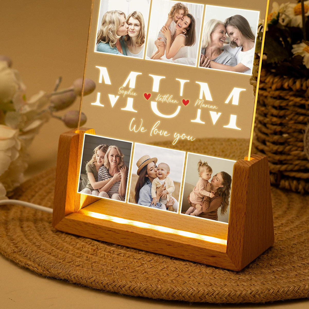 Personalized Photo Night Light, Mother Gifts,Birthday Gift for Mom,Mum Gift from Daughter,Mother's Day Gift,Best Mom Ever,Mom Christmas Gift