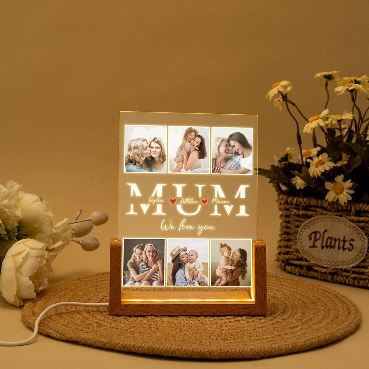 Personalized Photo Night Light, Mother Gifts,Birthday Gift for Mom,Mum Gift from Daughter,Mother's Day Gift,Best Mom Ever,Mom Christmas Gift