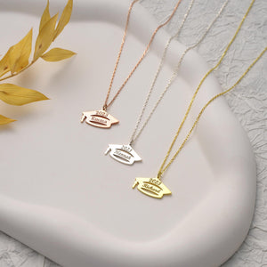 Personalized Graduation Necklace, School Engraved Necklace, College Graduation Favors, Gift For Her, Class of 2025, Memorial Necklace