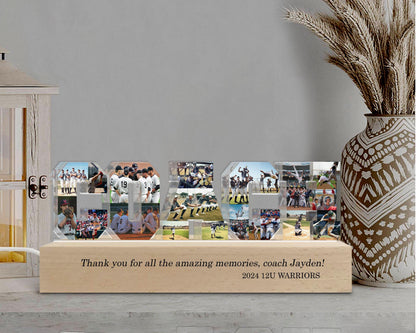 Personalized Coach Photo Collage Night Light, Custom Baseball Team Gift, Gift For Coach, Baseball Coach Gift, Football Coach Gift