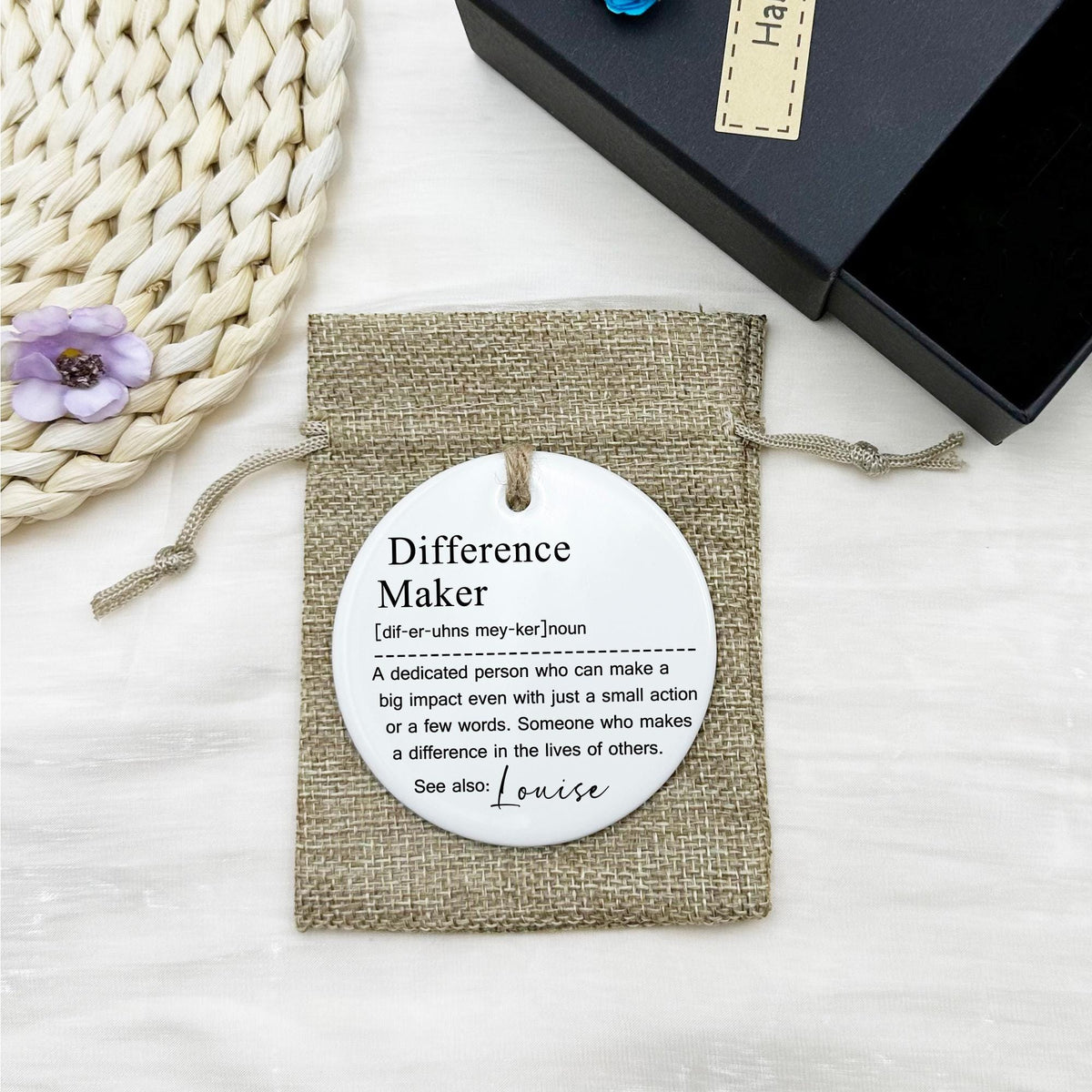 Personalized Difference Maker Ornament, Appreciation Gift, Gift for Leader, Gift for Teacher, Thank You Gift, Leaving Gift, Name on Ornament