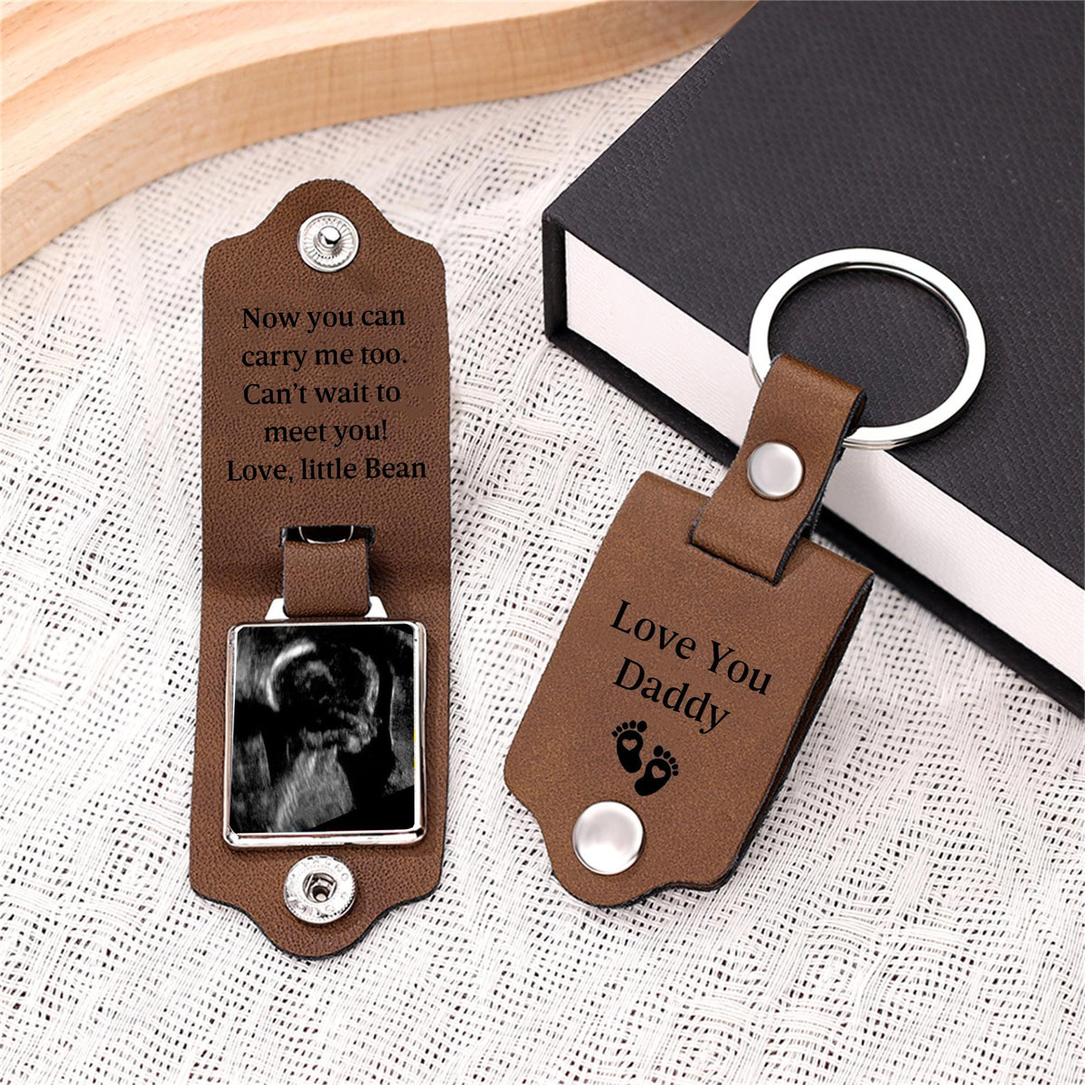 Personalized Ultrasound Keychain, Daddy Carry Me, Bump keyring, Expecting Dad gifts, Sonogram Dad Birthday Gift from Bump, New Born Keepsake