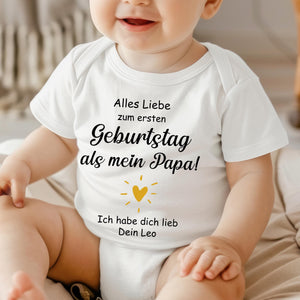 Baby's First Birthday Gift for Dad: Happy First Birthday as my Dad. Personalized Baby Bodysuit Romper. Gift.