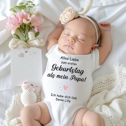 Baby's First Birthday Gift for Dad: Happy First Birthday as my Dad. Personalized Baby Bodysuit Romper. Gift.
