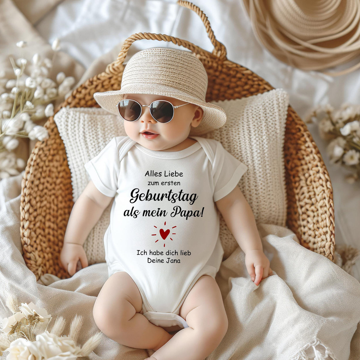 Baby's First Birthday Gift for Dad: Happy First Birthday as my Dad. Personalized Baby Bodysuit Romper. Gift.
