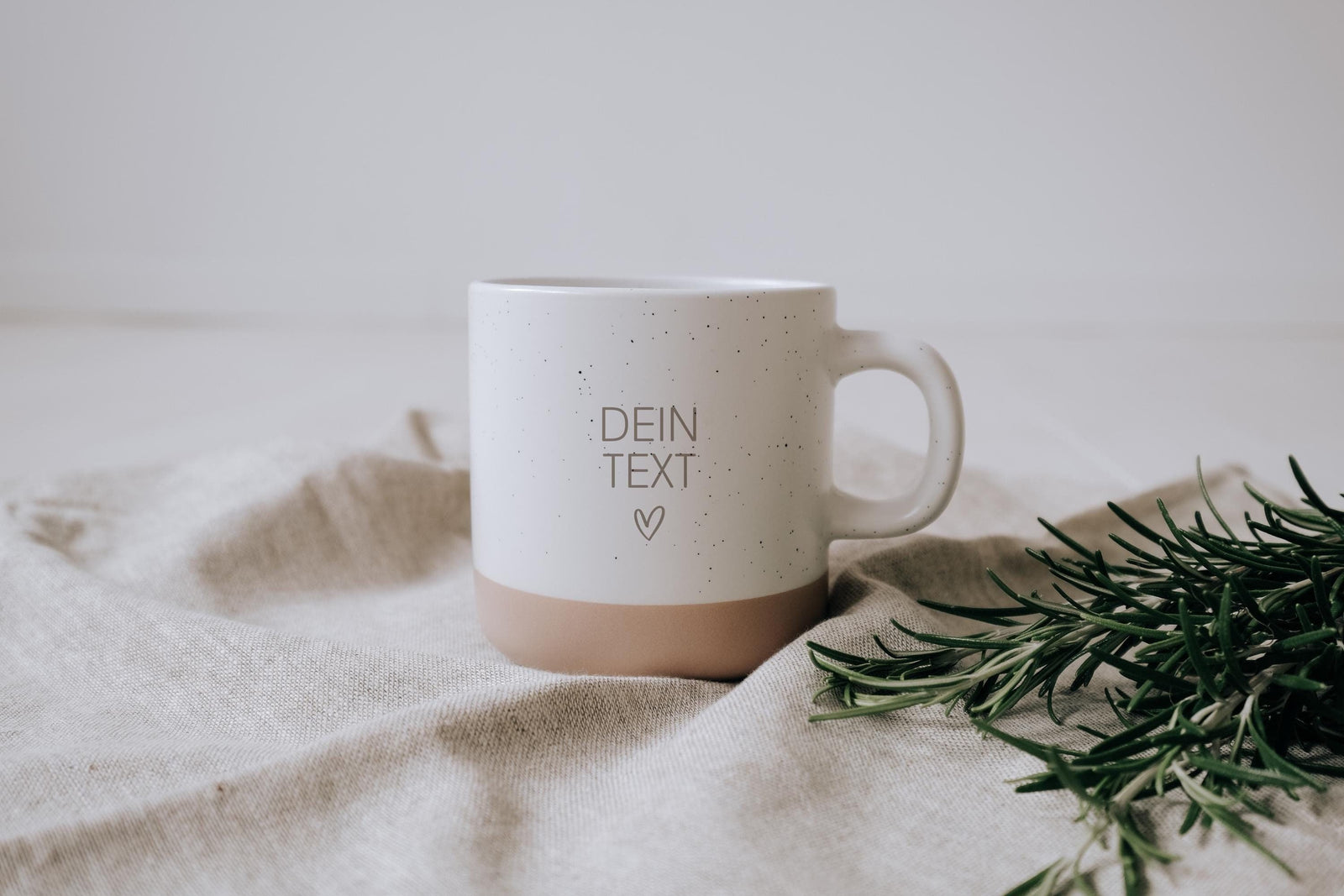 Personalized ceramic mug with your text | Stoneware mug with your own engraving | Natural and unglazed base