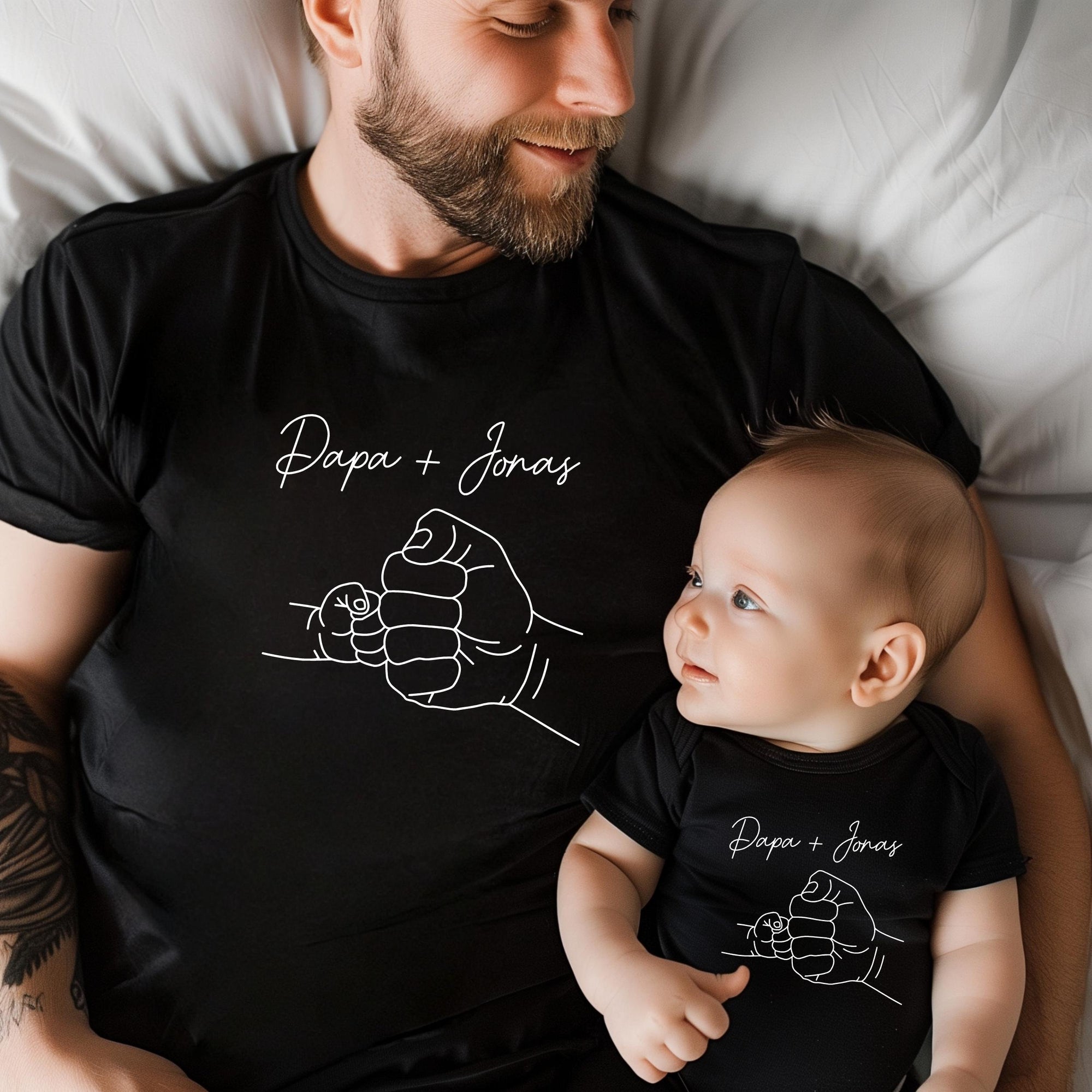 Dad & Me: Individual partner look set. Dad and mini outfit. Personalized father and child partner look. Matching set. Baby gift.
