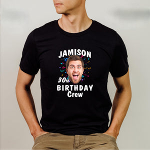 Custom Birthday Photo Name Shirt, Personalized Photo Birthday Party Tee, Birthday Gift, Custom Face Birthday Tshirt, Birthday Face Name Tee