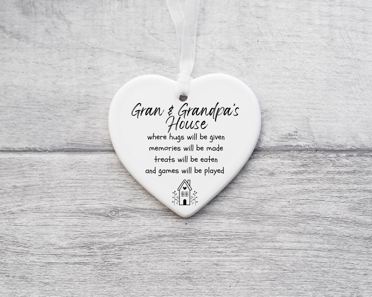 Personalised Nanny s House Ceramic Keepsake, Gift for Grandparents House, Grandparents ornament, New Grandparent Gift, Grandparents keepsake