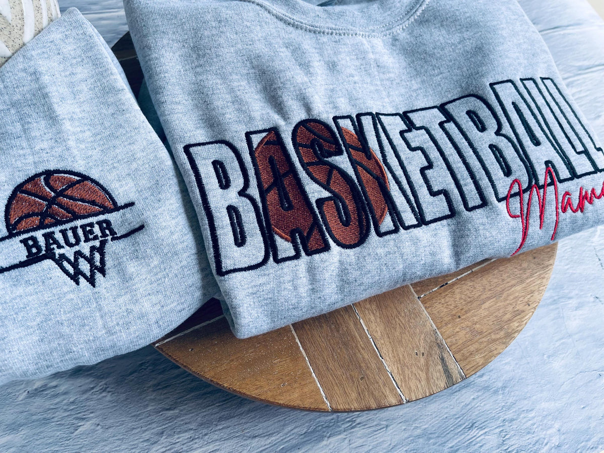 Basketball Mama Sweatshirt | Embroidered Mom Sweatshirt | Basketball Mom Shirt | Personalized Basketballball Sweatshirt | Basketball Hoodie