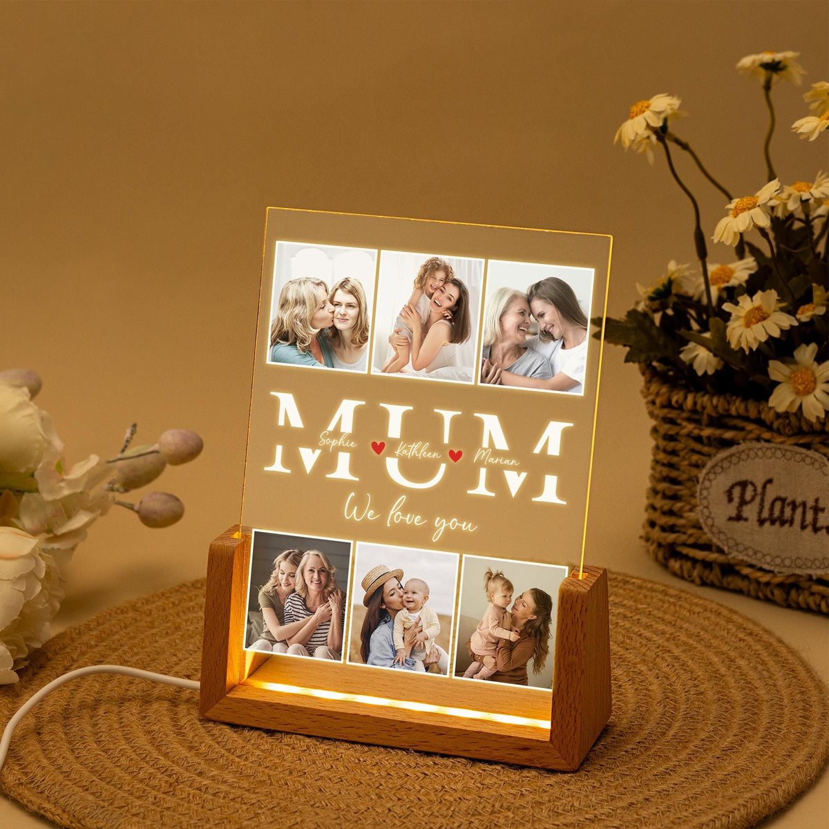 Personalized Photo Night Light, Mother Gifts,Birthday Gift for Mom,Mum Gift from Daughter,Mother's Day Gift,Best Mom Ever,Mom Christmas Gift