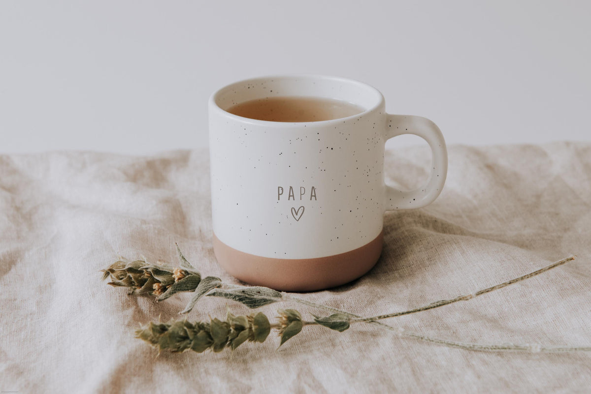 Ceramic dad mug personalized | Father's Day gift | Stoneware mug with your own engraving | Natural base