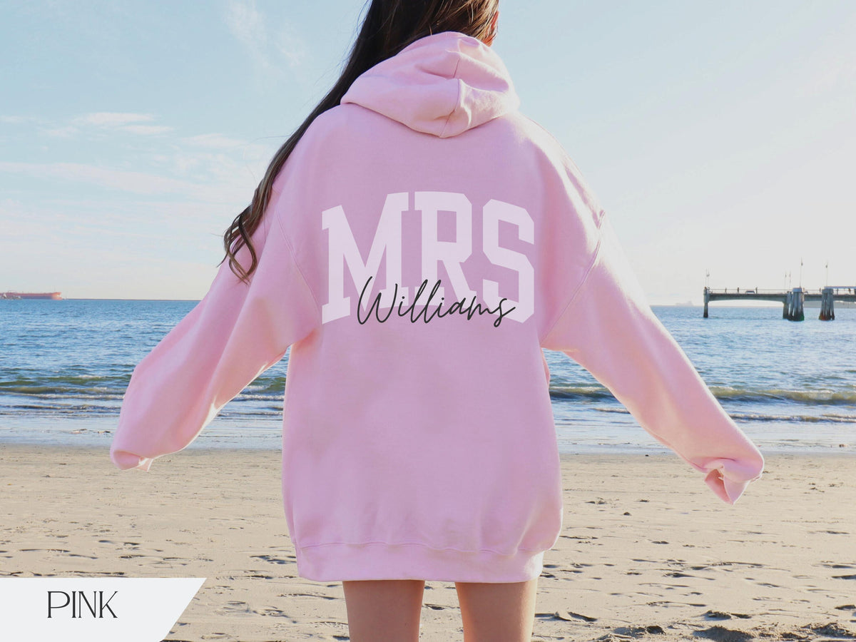Custom Mrs Sweatshirt, Mrs Last Name Hoodie, Personalized Bride Gift, Future Wifey, Honeymoon Sweatshirt, Best Friend Wedding Egagement Gift