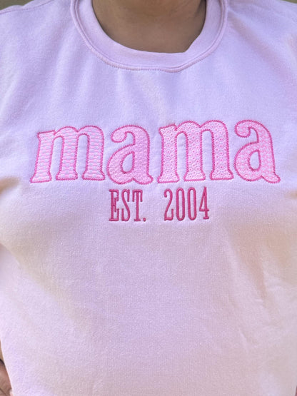Side Bow Mama Sweatshirt, Coquette Side Bow Shirt, Personalized Gift, Embroidered Side bow Sweatshirt, Embroidered Coquette Side Bow Mama
