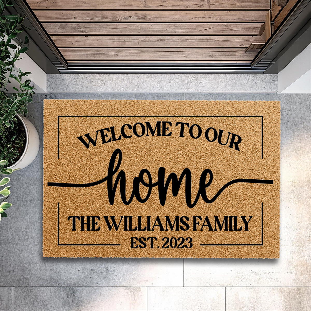 Custom Door mat - Welcome To Our Home - Wedding Gift - Newlywed Gift - Couples Gift - Last Name - Housewarming Gift - Family Name