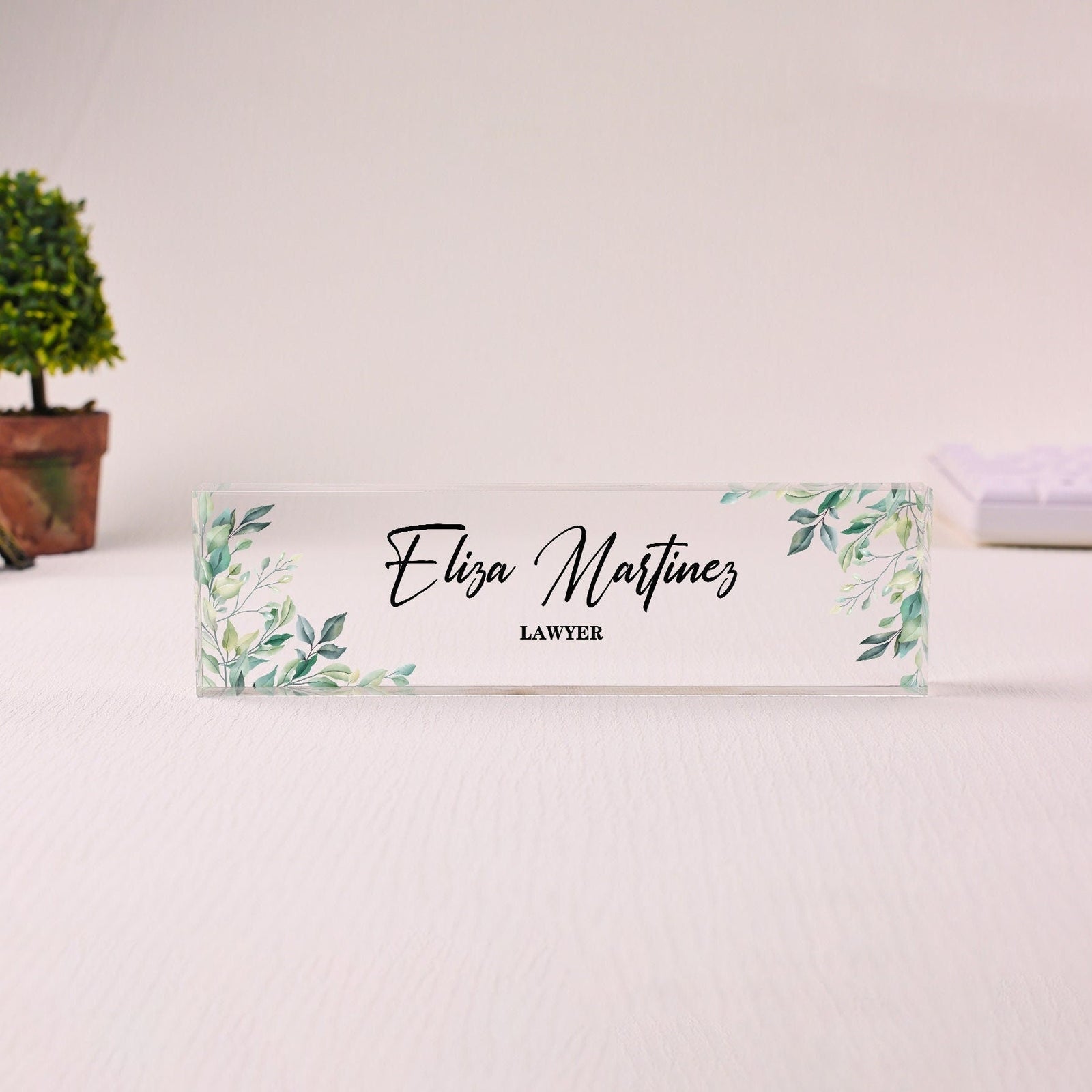 Personalized Name Desk Plate, Custom Desk Plaque, Acrylic Name Plate for Desk, Gifts for Coworker, Christmas Gift for Boss, New Job Gifts