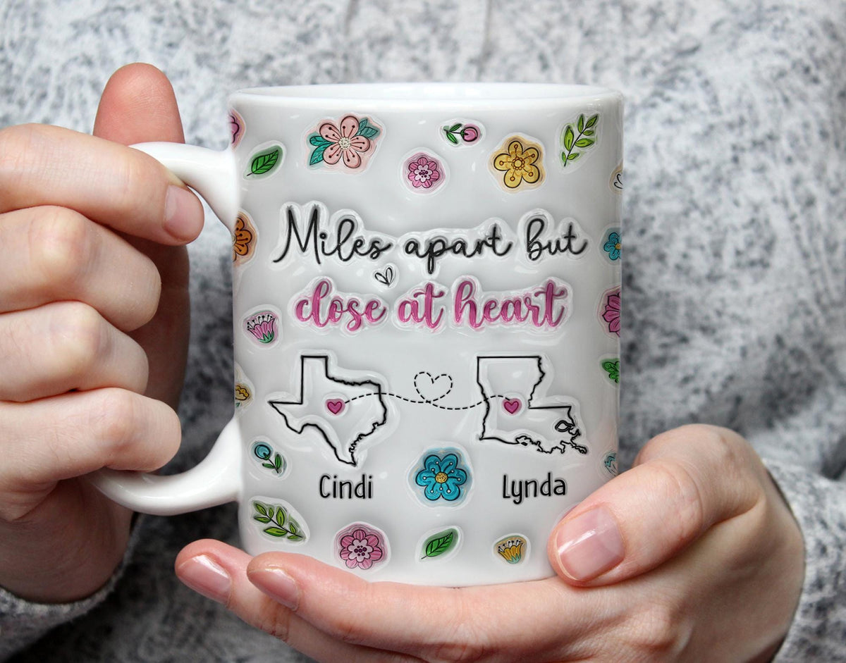 Personalized I Wish We Lived Closer 3D Inflated Effect Mug, Long Distance Friendship Gift, Gift For Best Friends, Best Friend Christmas Gift