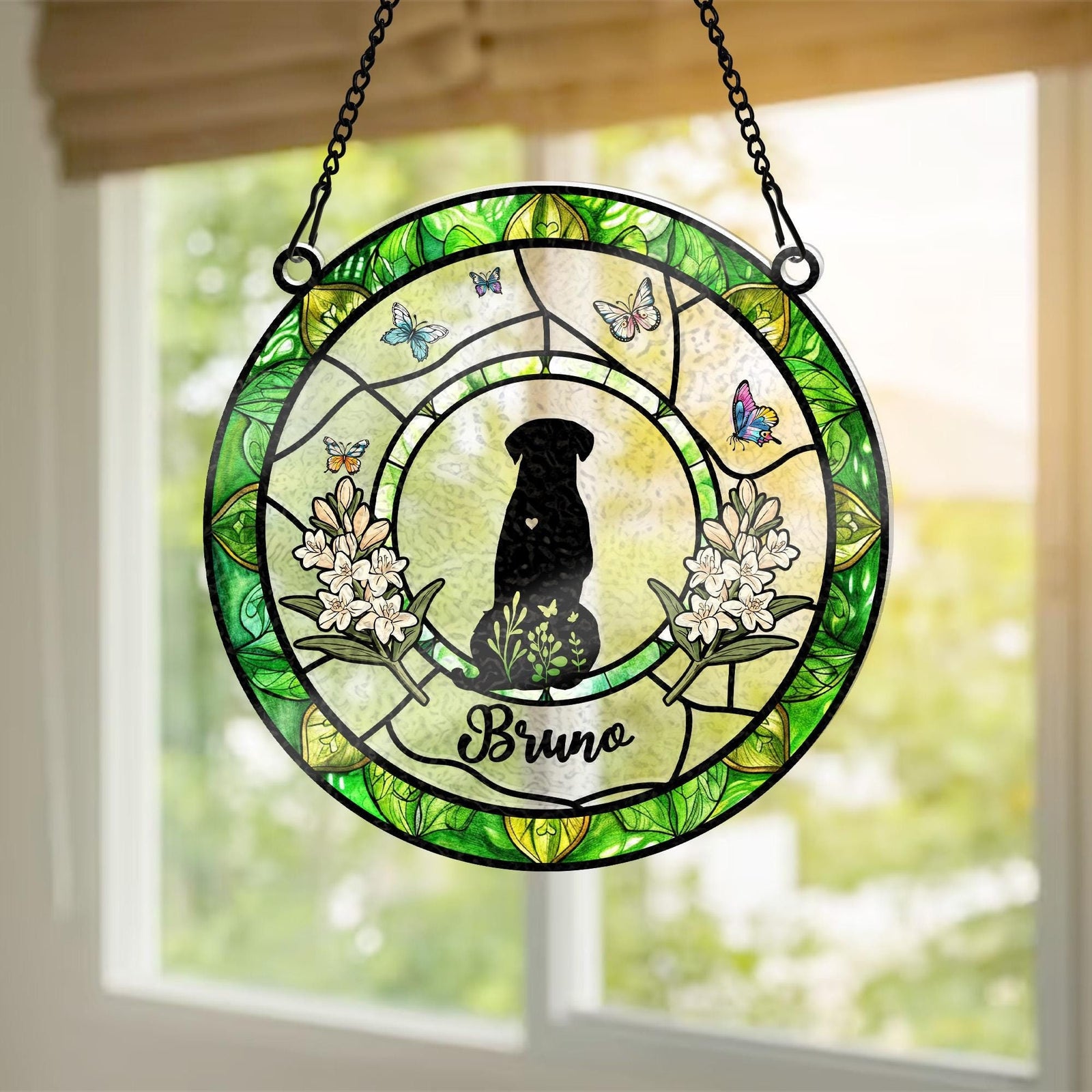 Personalized Dog Lover Gift, Custom Dog Breed Suncatcher, Gifts For Pet Lover, Cute Dog Suncatcher, Dog Memorial Gift, Christmas Gift
