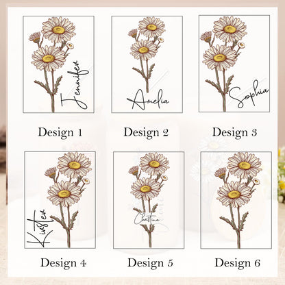 Personalized Birth Flower Tumbler, Custom Sister Gifts For Birthday, Bridesmaid Proposal Gift, Graduation Gift, Custom Glass Coffee Cup