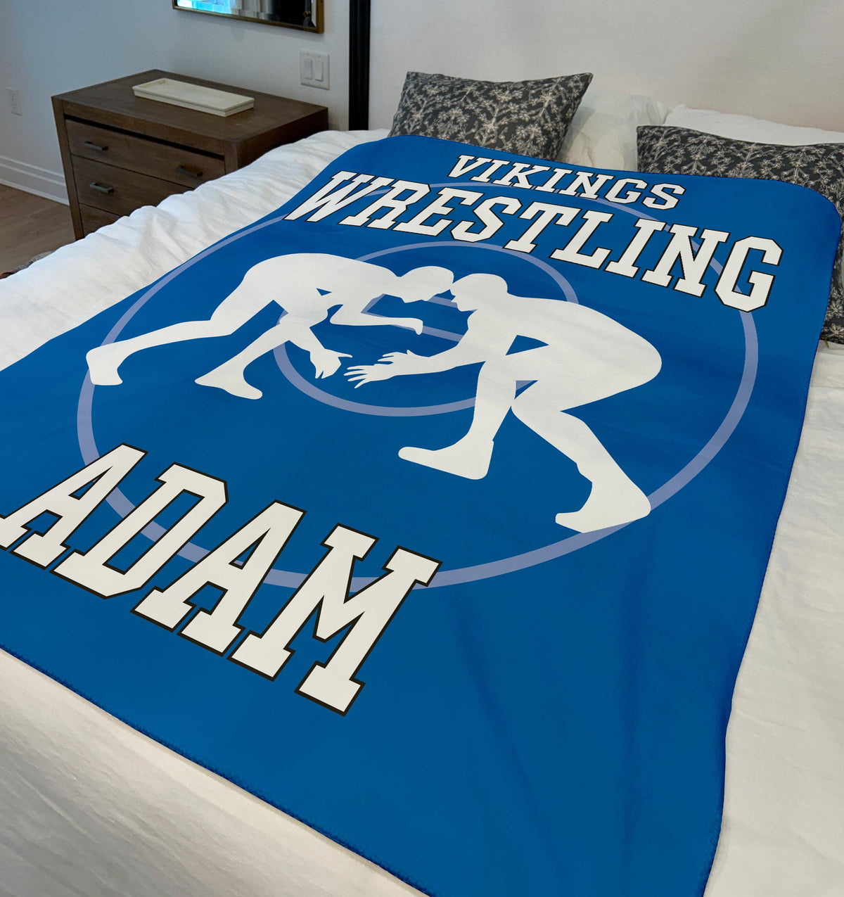 Custom Female Wrestling Blanket, Custom Name Blanket, Wrestling Blanket, Sports Blanket, Team Gift, Wrestling Gift