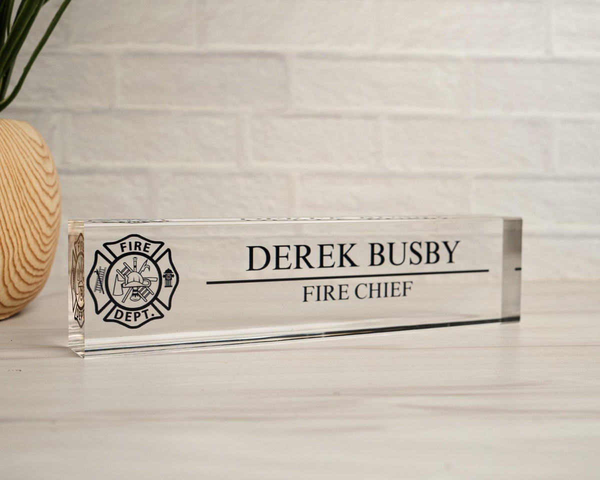 Fireman Gift, Fire Fighter Gifts, Fire Chief Gift, Fireman Decor, Fire Academy Graduation Gift, Firefighter Gift, Fireman Desk Name Plate