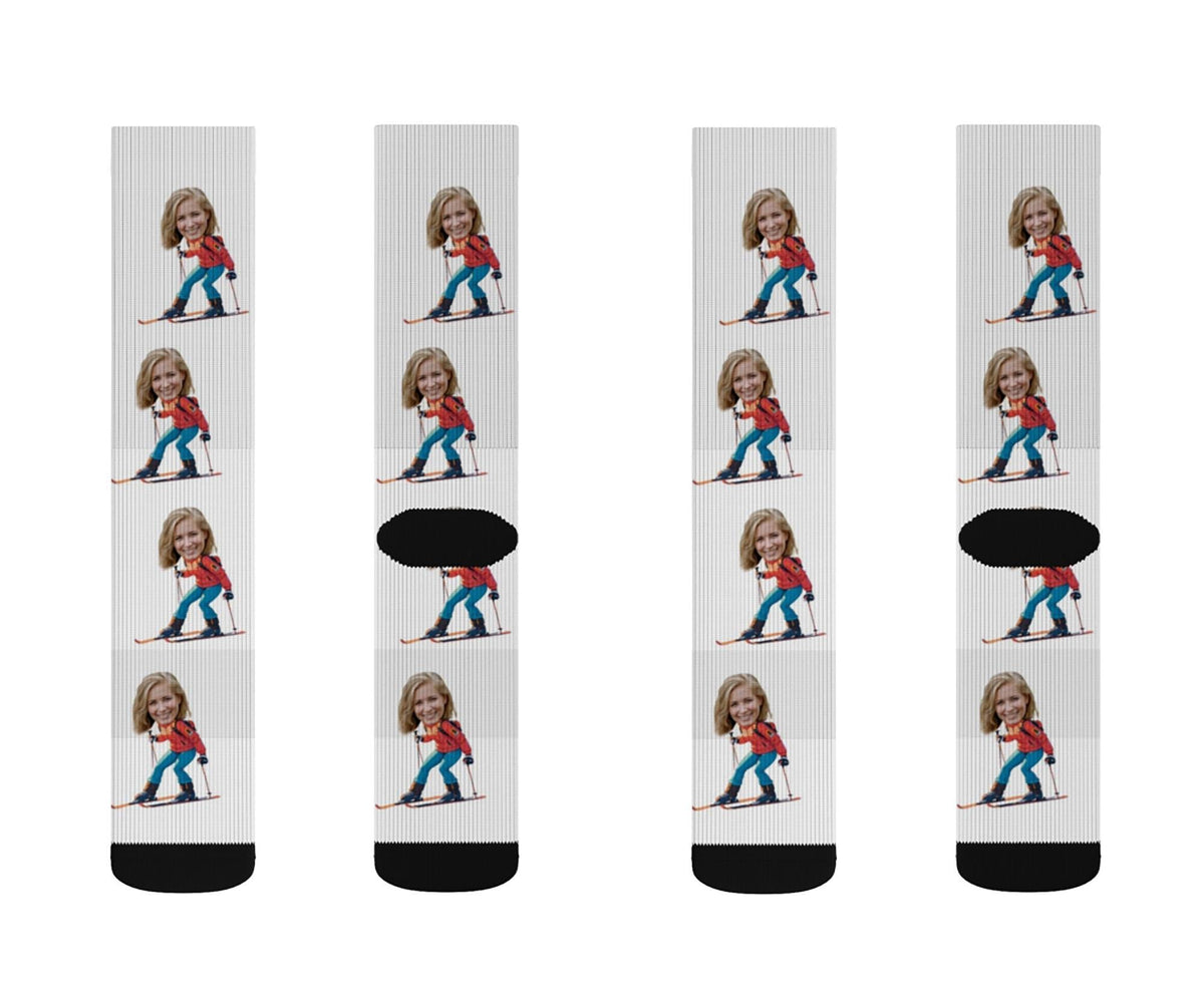 Custom Ski Socks, Personalized Face Socks, Ski Gifts, Funny Face Socks, Gifts for Skiers Socks for Him, Socks with face, Skiing Gifts
