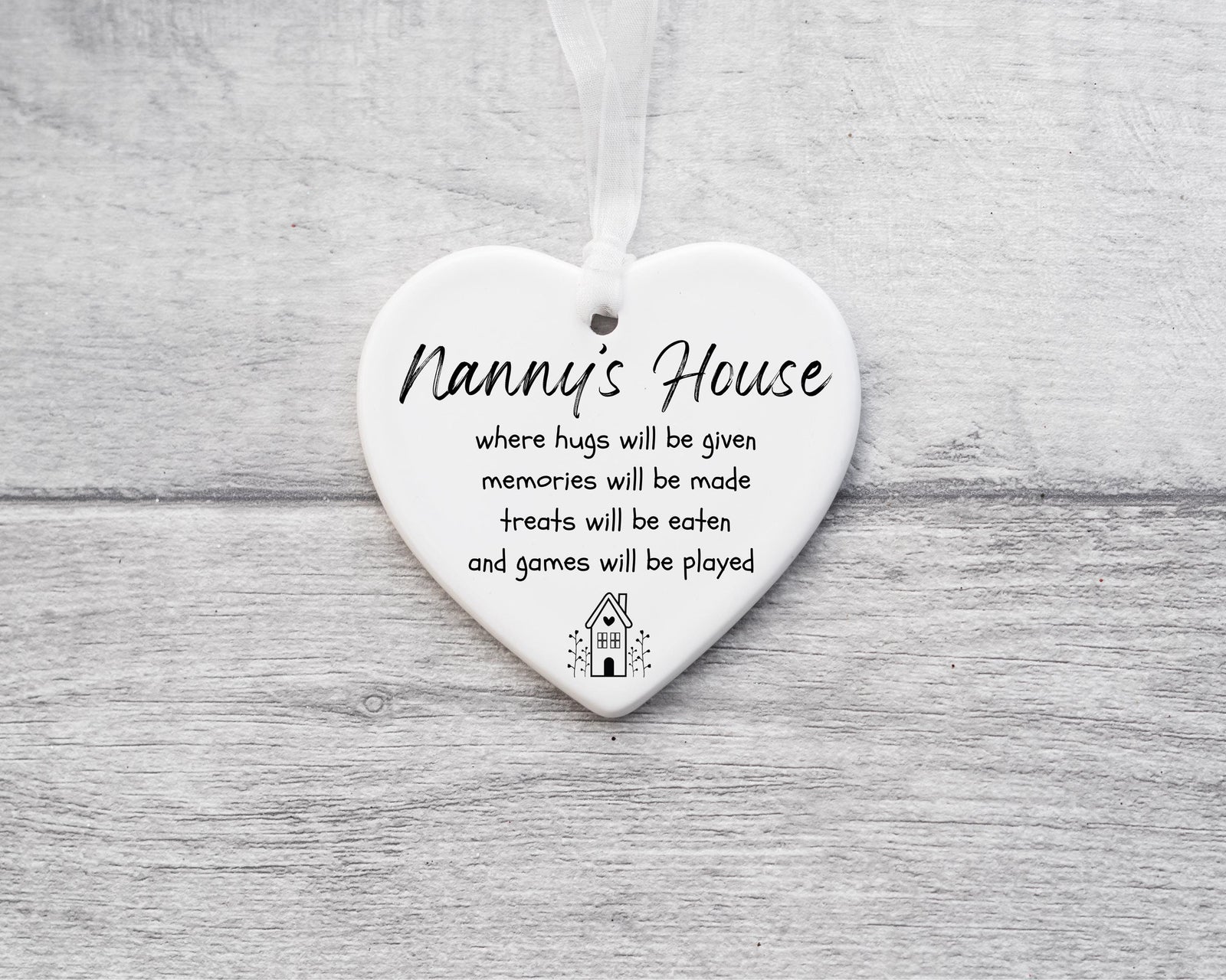 Personalised Nanny s House Ceramic Keepsake, Gift for Grandparents House, Grandparents ornament, New Grandparent Gift, Grandparents keepsake