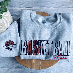 Basketball Mama Sweatshirt | Embroidered Mom Sweatshirt | Basketball Mom Shirt | Personalized Basketballball Sweatshirt | Basketball Hoodie